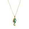 Seahorse Pendant Necklace | Gold Plated Stainless Steel with Zircon Inlay, Jewelry for Women