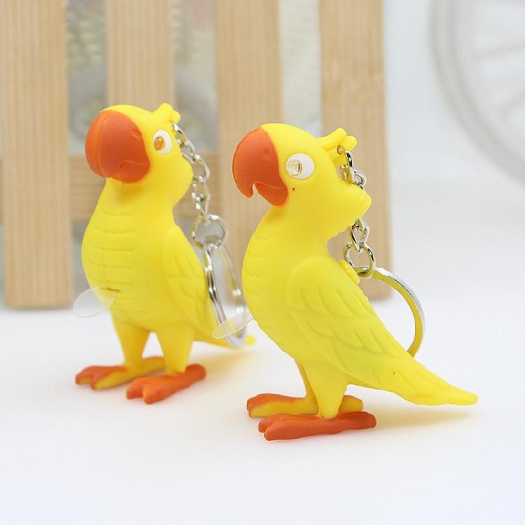 LED Illuminated Parrot Keychain With Animal Sound Effects And Compact Design Unique Key Rings Accessory