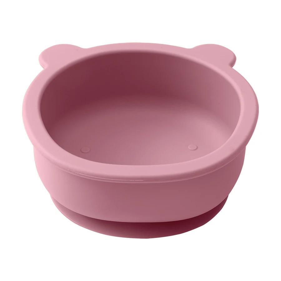 

1PC Silicone Tableware Suction Cup Bowl Eating Training Supplies Cartoon Cute Bear Shape Bowl Kitchen Accessories Tableware рожевий