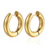 Chic French-Inspired Stainless Steel Round Earrings: Exquisite Niche Design