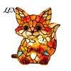 Exquisite Desktop Ornament for Home Vintage Stained Glass Style Desk Lamp, Cute Animal Night Light, Decorative Retro Lamp Reading Bedroom Bedside Kids