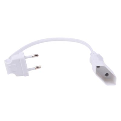 1Pc Eu Power Adapter Cord 90 Degree Angled European Round 2Pin Male To Female Plug Power Cable For Ups Pdu 0.3M