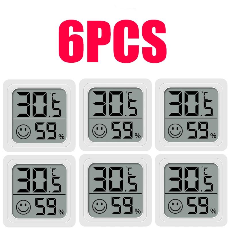 6 ST Mini Digital Termometer Hygrometer Inomhustemperatur LCD Elektronisk Monitor Hygrometer Utomhus Rum Baby