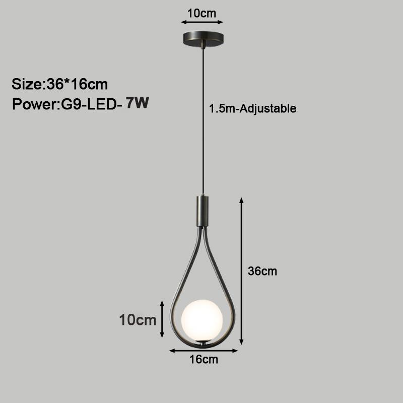 Indoor LED Cord Pendant Lights Chandelier Lamp for with G9 Corridor Bedroom Living Room Nordic LED Hanging Lighting for Foyer