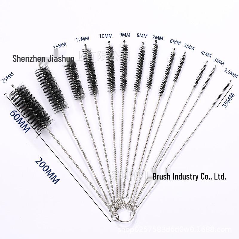 13-Piece Stainless Steel and Nylon Bristle Multi-Function Cleaning Brush Set for Straws, Cups, Lids, and Crevices