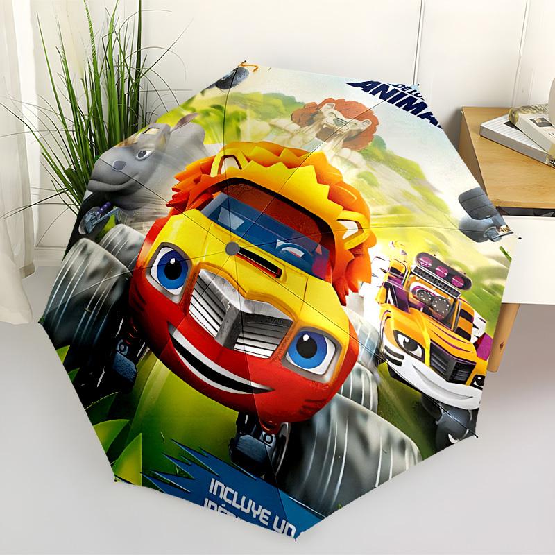 1pc Blaze and the Monster Machines Automatic Folding Umbrella, Portable Collapsible Design, Casual Outdoor Accessory L1127001