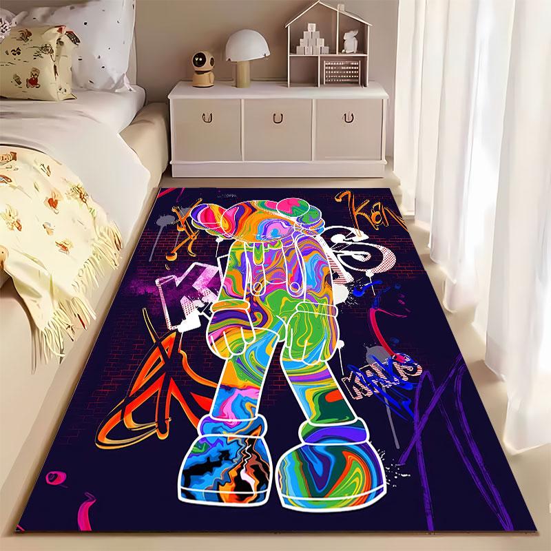 Colorful Street Art Figure Design suitable as a non-slip mat for the living room or bedroom sofa