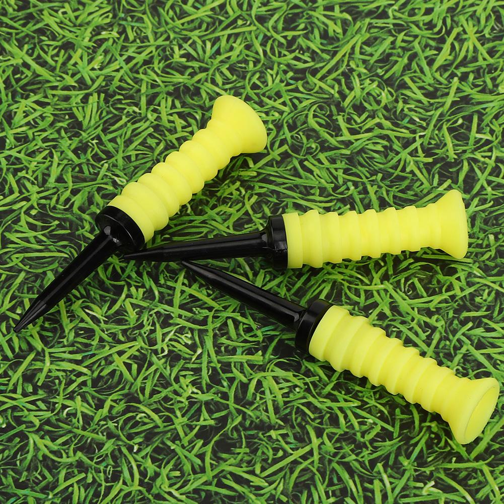 3Pcs 83mm Yellow Elastic Golf Tee Rubber Ball Holder for Golf Practice Training Tools