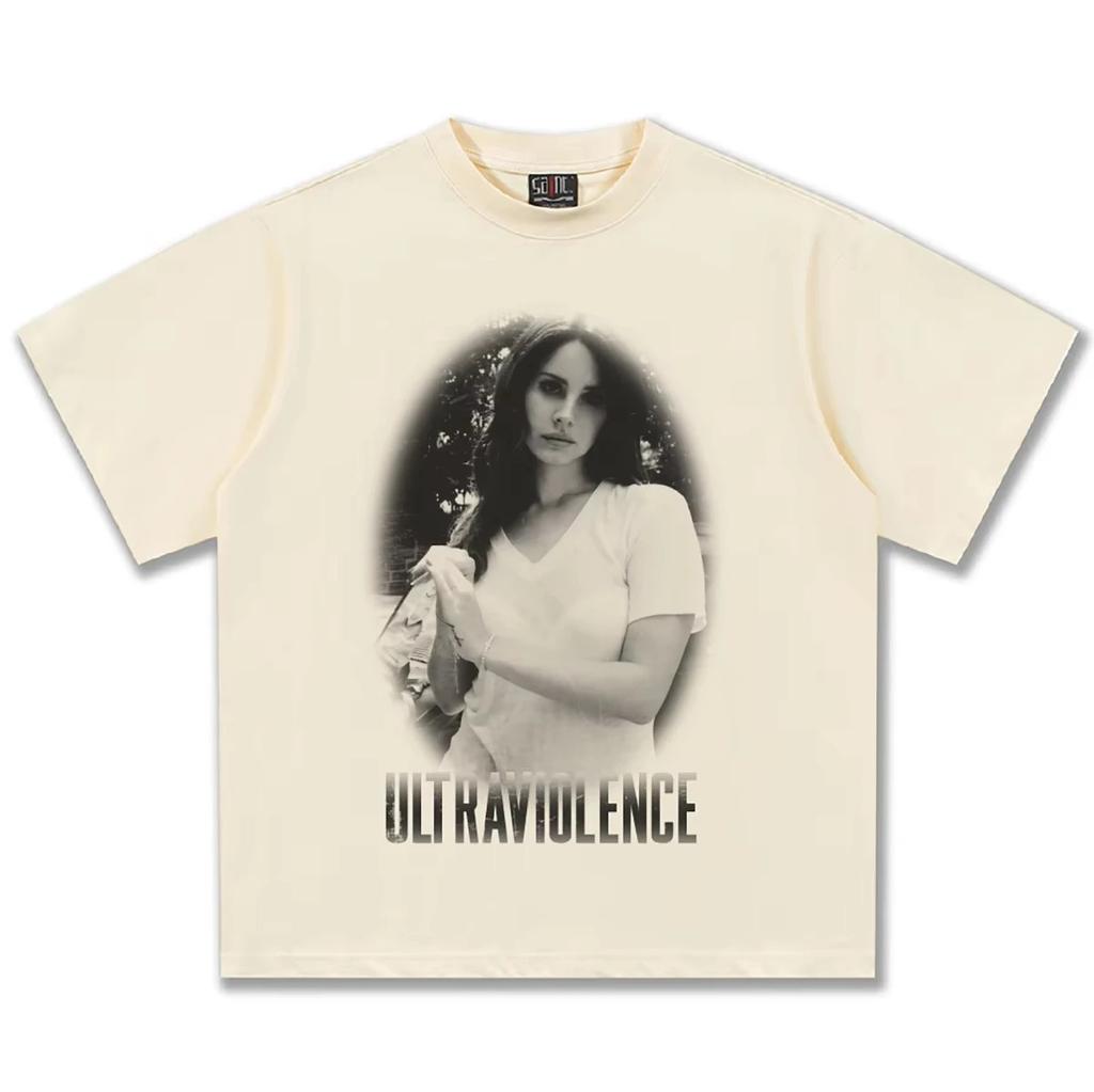 Lana Del Rey Ultraviolence Graphic TShirt Unisex Loose Casual 100 Cotton Short Sleeve Vintage Street Style Women Men Tshirts