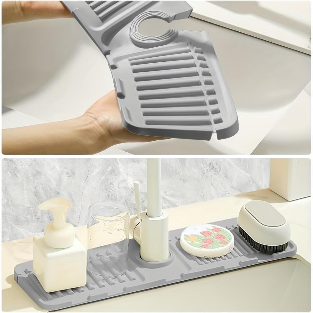 1pc Faucet Splash Guard Mat - Non-Slip Quick-Drying Sink Protector for Kitchen, Bathroom Vanity & Laundry Room, Easy-to-Clean Minimalist Design