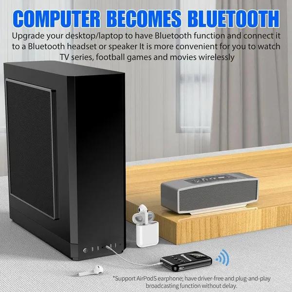Newest USB Bluetooth 5.0 Transmitter Receiver 4 In 1 Wireless Audio 3.5mm Aux Car Adapter
