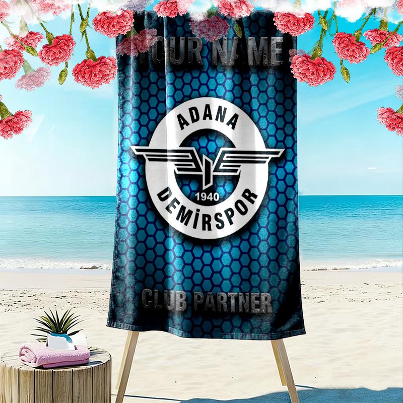 Name Custom Adana Demirspor Print Beach Towel, Large Soft Quick Dry Towel for Beach Camping Swimming