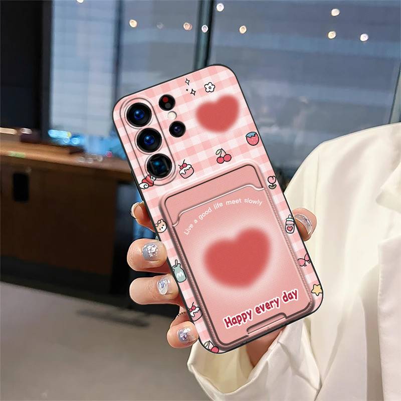 Protective Dirt-resistant Phone Case For Samsung Galaxy S24 Ultra Anti-knock Card Sleeve Silicone Graffiti Shockproof