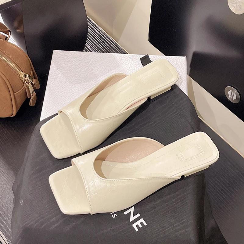 Summer Women Gladiator Slippers Fashion Open Toe Square Toe Slide Ladies Casual Beach Dress Sandalias
