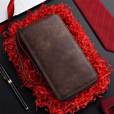 Pu Leather Wallet Long Design Phone Wallet Men'S Wallet Coin Purse For Office Travel Gift