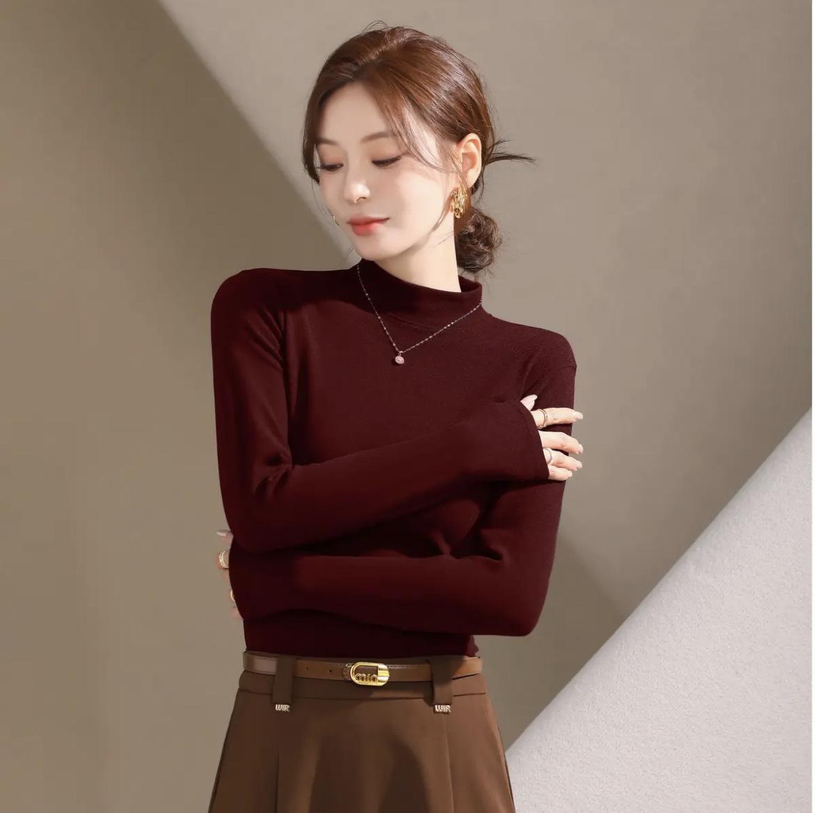 

Нижняя рубашка Женское нижнее белье Осень и Зима Однотонный Универсальный С длинным рукавом Утепленная Теплая одежда 2XL красный