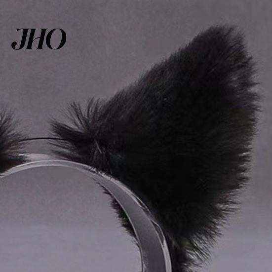 Tiara Ajustável Orelhas de Gato de Pelúcia Cosplay Festa Halloween Feito à Mão Leve Aro de Cabelo Adereço para Fotografia de Ambiente Festivo