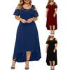 Vår Höst Dam Formell Klänning Spets Elegant Klänning Off Shoulder Plus Size Lång Sommarklänning Oregelbunden Fåll Maxiklänning Streetwear