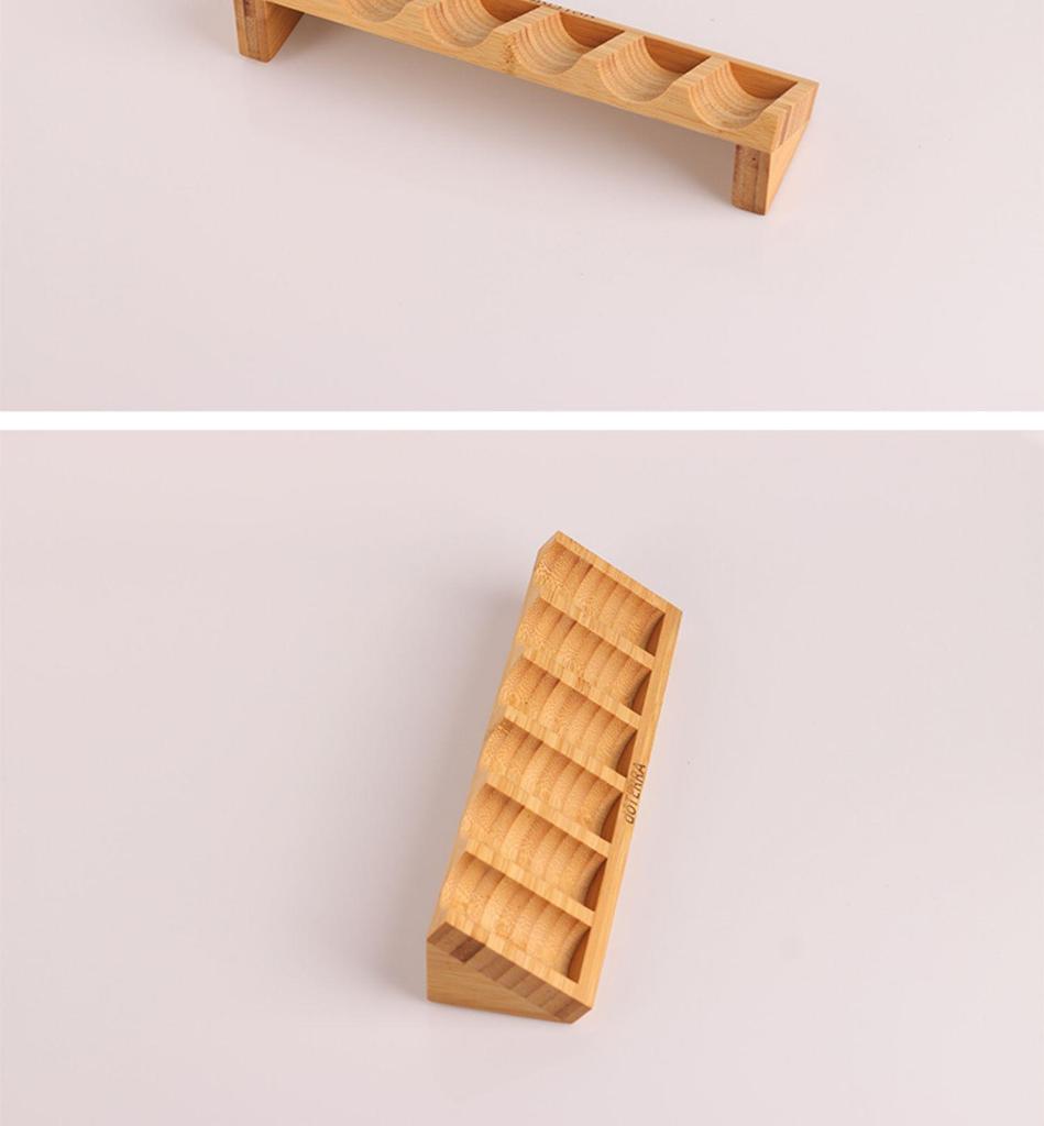 In-stock 6-Slot Wooden Essential Oil Display and Storage Rack