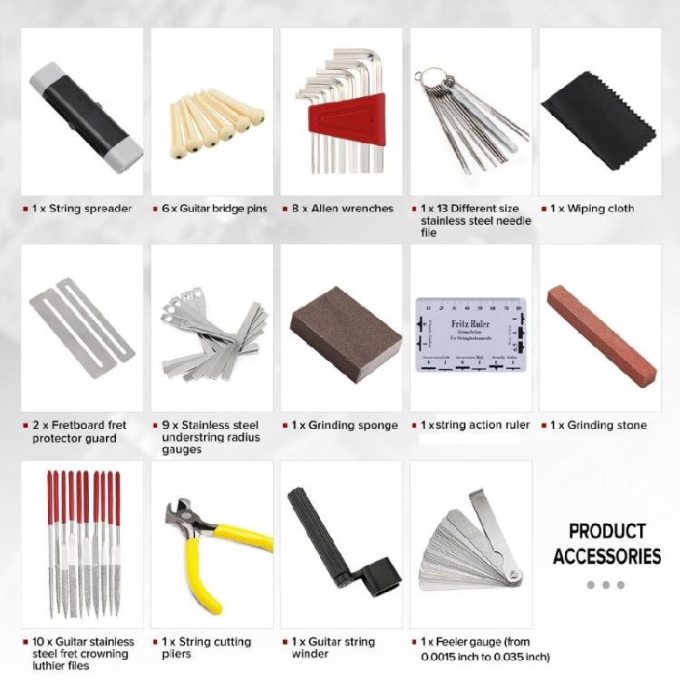 Guitar Tool Set Repair Maintenance Cleaning Tool Kits Complete Guitar Setup Kits
