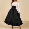 Women's Fashion Retro Maxi Dress Trumpet Sleeve Waist Dress