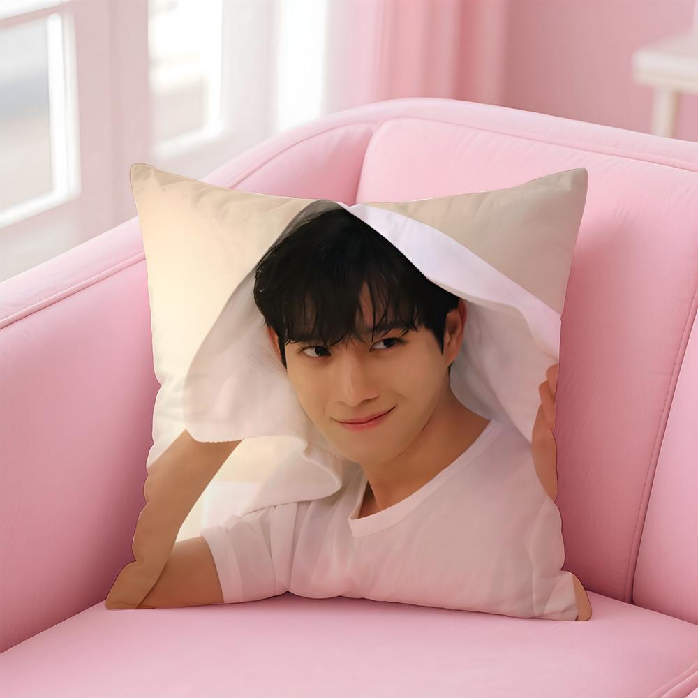 Hot Handsome Korean Actor KKim Youngdae Cushion Cover Pillowcase Short Plush Invisible Zipper Room Sofa Cushion Cover