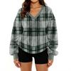 Women's V-Neck Sweatshirt Plush Solid Color Casual Fashion Long Sleeve With Pocketed Pullover Top