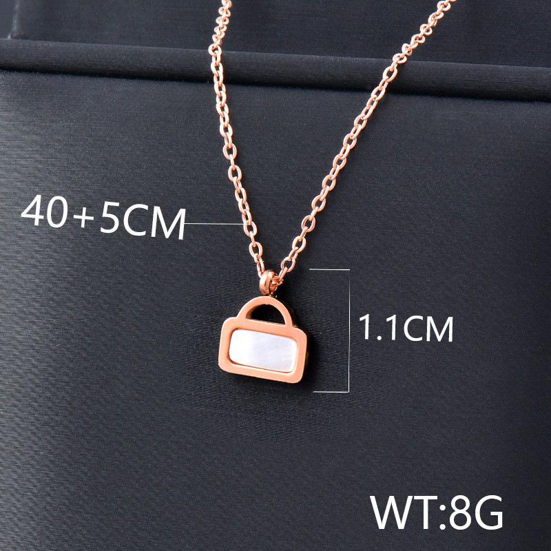 Titan Titan Stahl weiß Shell Tasche Eis Anhänger Edelstahl Halskette Frauen können nicht Farbe Schlüsselbein Kette fallen