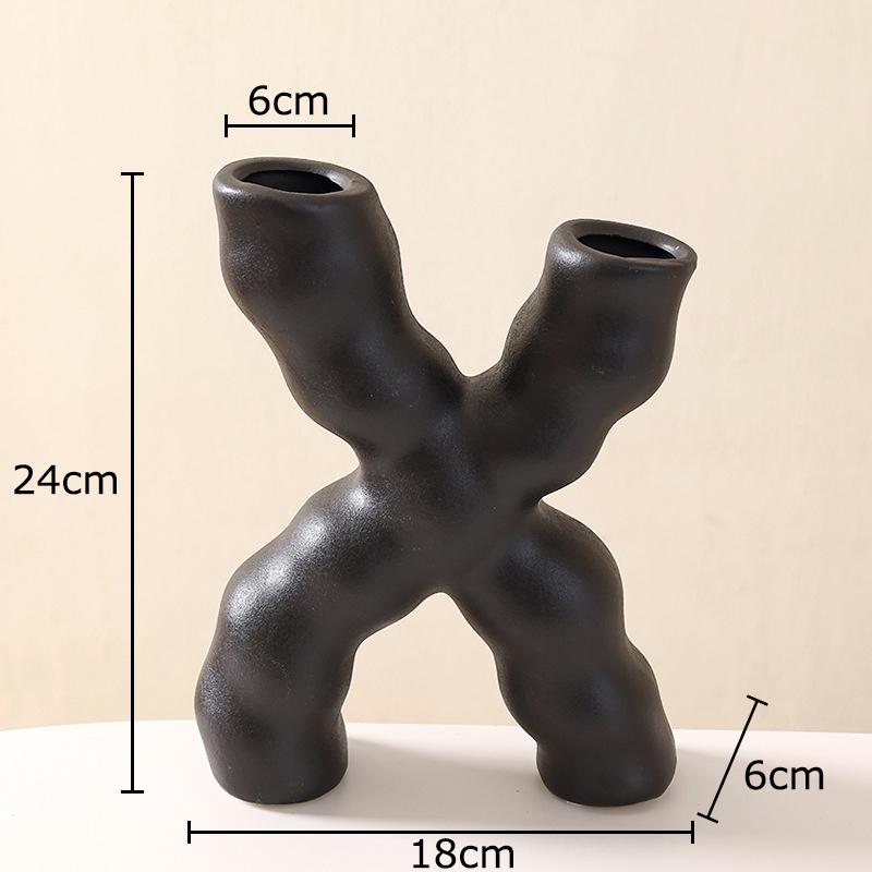 Creative Twisted Irregular Ceramic Vase Plant Pots Table Decoration Ornaments Flower Arrangement Vases Room Aesthetic Decor