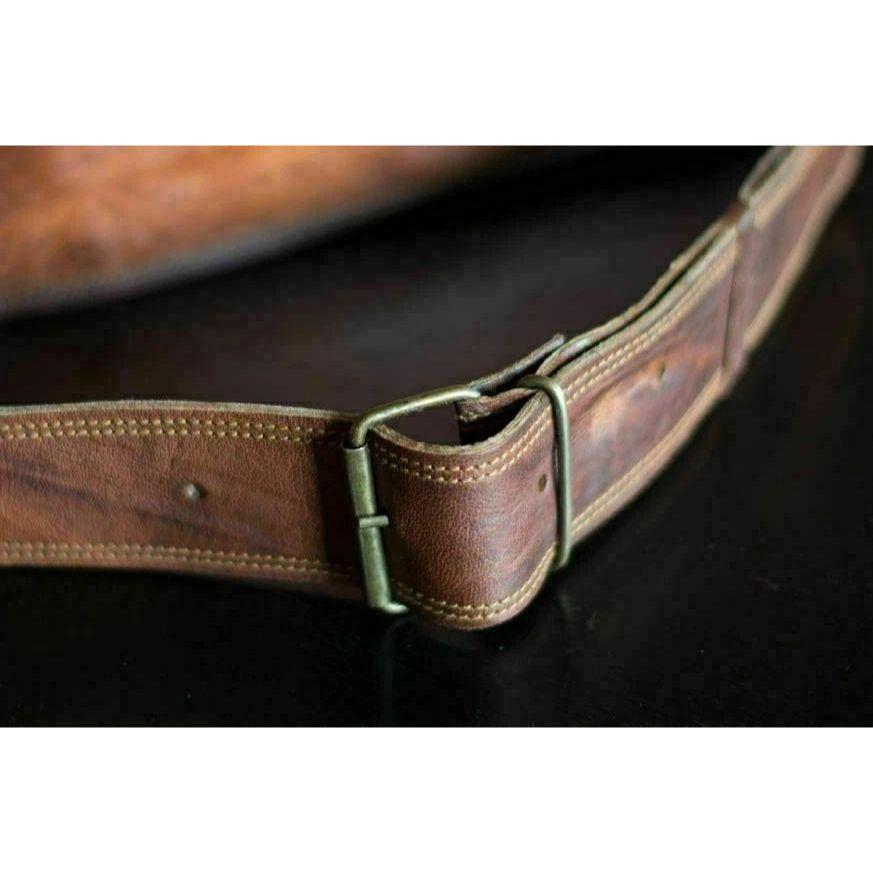 Goat Leather Bag Genuine Messenger Laptop Men's Satchel Real Brown Briefcase New