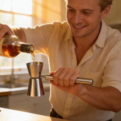 Çift Taraflı Ons Kupası Kokteyl Bar Jigger Paslanmaz Çelik Paslanmaya Dayanıklı Aşınmaya Dayanıklı Ölçü Kabı