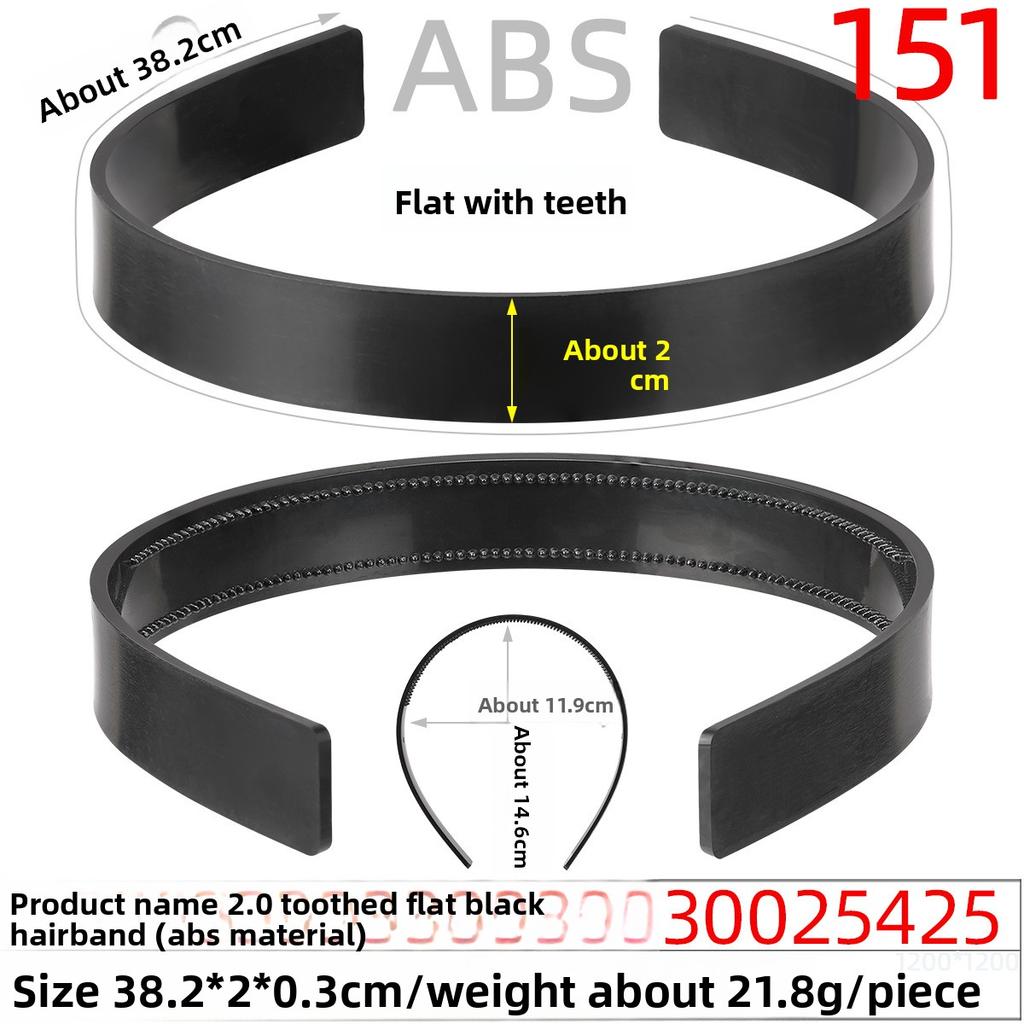 The Long Black Fully Covered Fabric Hair Band with Teeth Made of Plastic Raw Material Has Anti-slip Teeth On The Base