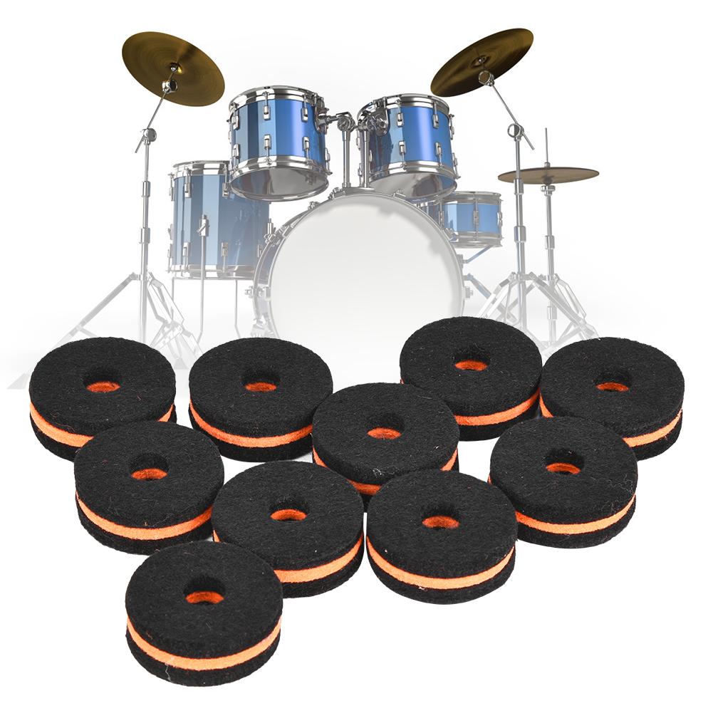 10 Pcs Cymbal Stand Felt 35mm Black Orange Cymbal Protection Sleeve Replacement Part