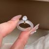 White Moonstone Zircon Ring: National Style Round Diamond Index Finger Ring for Women
