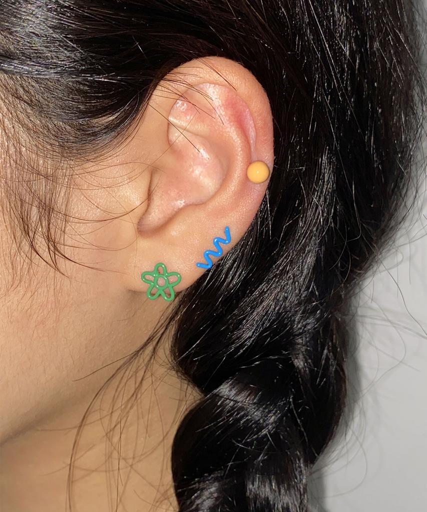 It Doesn'T Matter Rainbow Doodle Piercing (Green)