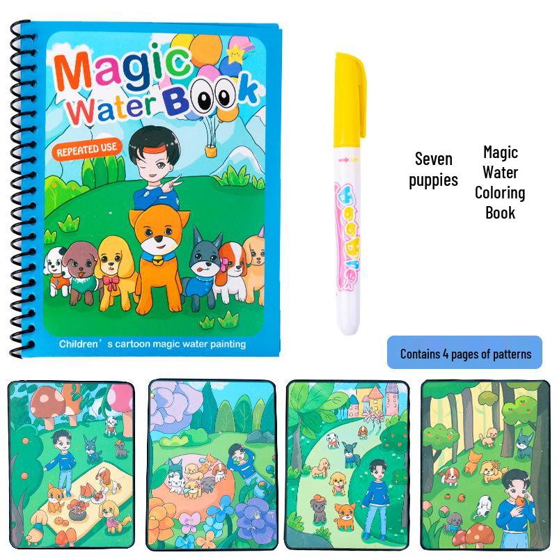 Children s Reusable Magic Water Coloring Book – Clear Water Doodling Fun