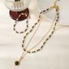 Autumn and winter explosion Maillard tiger's eye stone beaded necklace bracelet high-end agate light luxury retro collarbone chain stacked wear