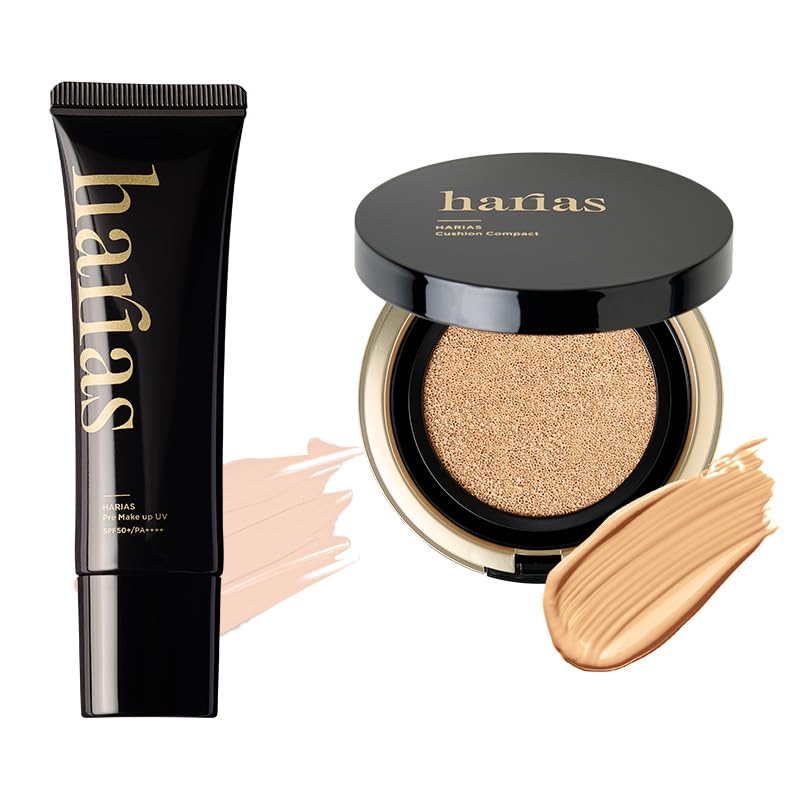 HARIAS Makeup Cushion Foundation Makeup Serum Popular (Official) 2-Piece Set (Neutral), Base, Foundation, SPF50+ Sunscreen, Tone-Up