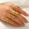 Stainless Steel Heart-Shaped Open Ring for Women - European & American Hip-Hop Style
