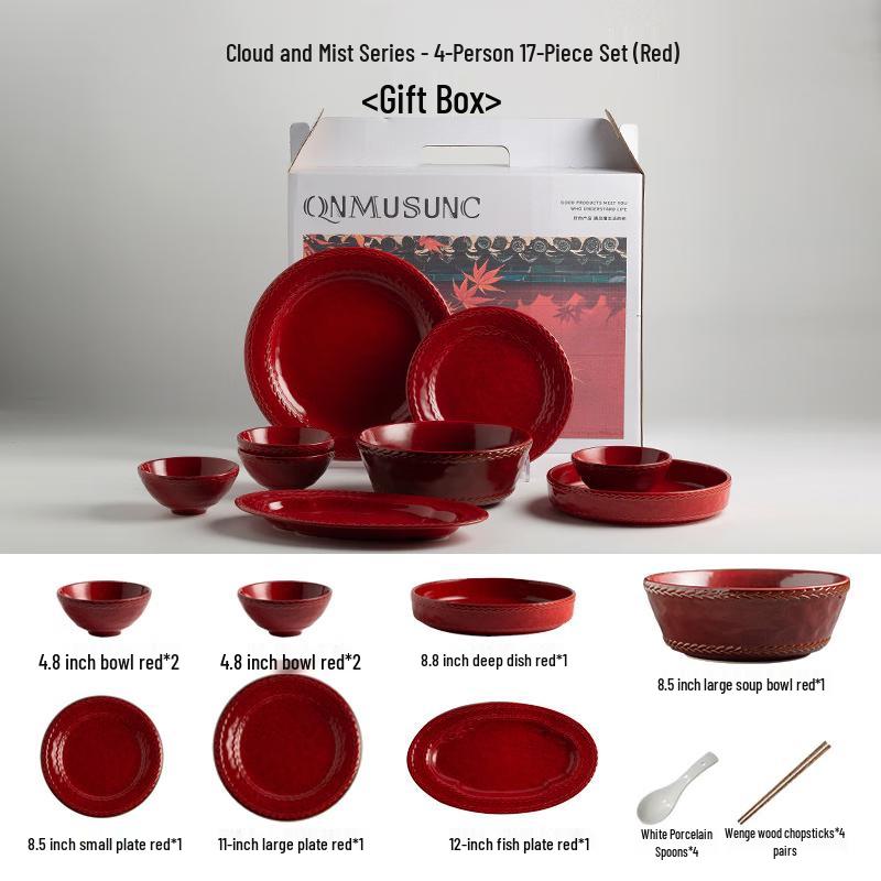 Bumanchun Retro Underglaze Tableware Set