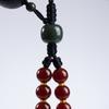 Natural red agate phone lanyard, short wrist strap for women, chalcedony pendant, durable and sturdy cord