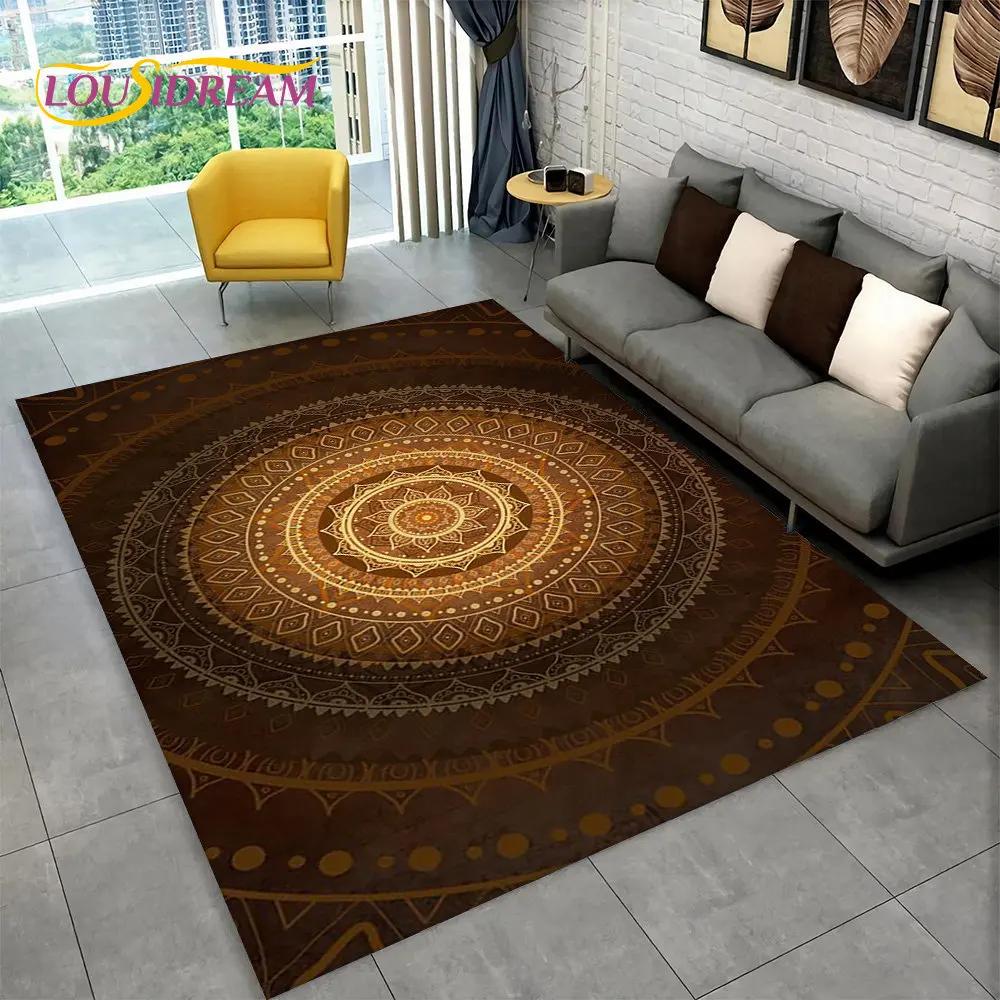 Bohemia Mandala Geometric Area Rug,Carpet Rug for Home Living Room Bedroom Sofa Doormat Kitchen Decor,Kid Non-slip Floor Mats