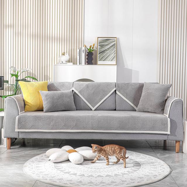 Samt Plaid Sofa Abdeckung Moderne Einfache Anti-Slip Sofa Kissen Handtuch Einfarbig Verdickung Universal Warme Plüsch Sofa Armlehne