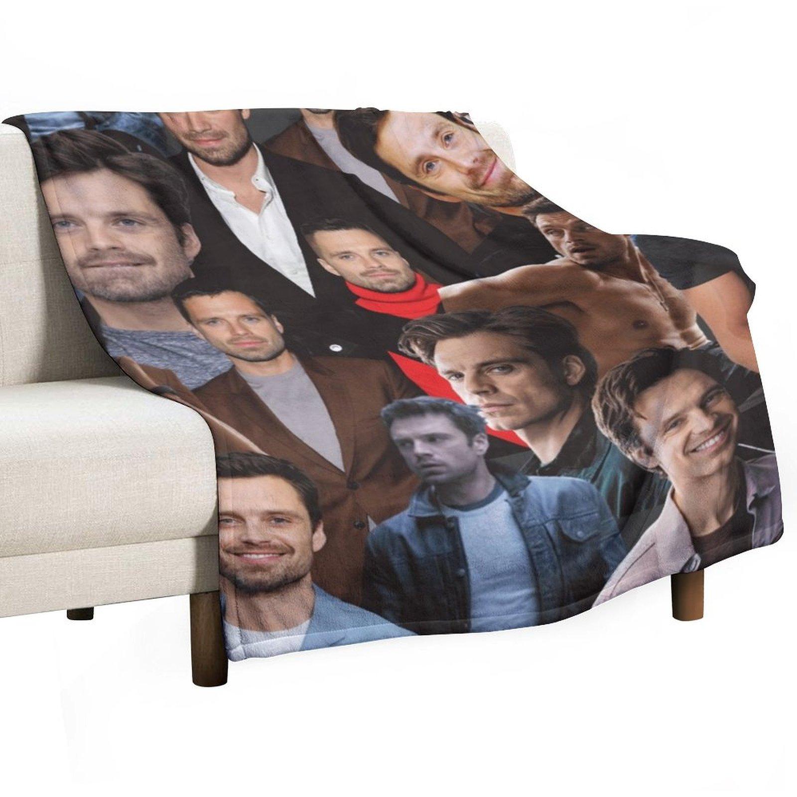 Фотоколлаж Себастиана Стана Плед Красивое Стеганое одеяло Мягкие Клетчатые Фланелевые Пледы 30x40in