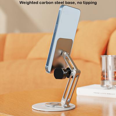 Soporte Metálico Giratorio 360° para Teléfono Móvil de Escritorio para iPhone iPad Xiaomi Soporte de Escritorio Ajustable para Tablet Soporte de Mesa para Teléfono Celular