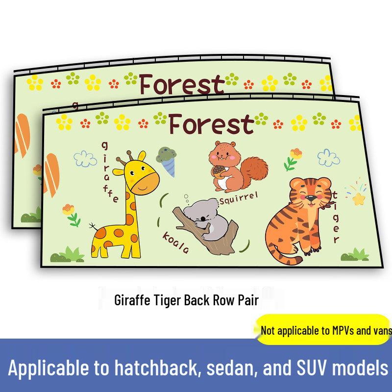 Rear Seat Blackout Sunshade Curtains for Kids