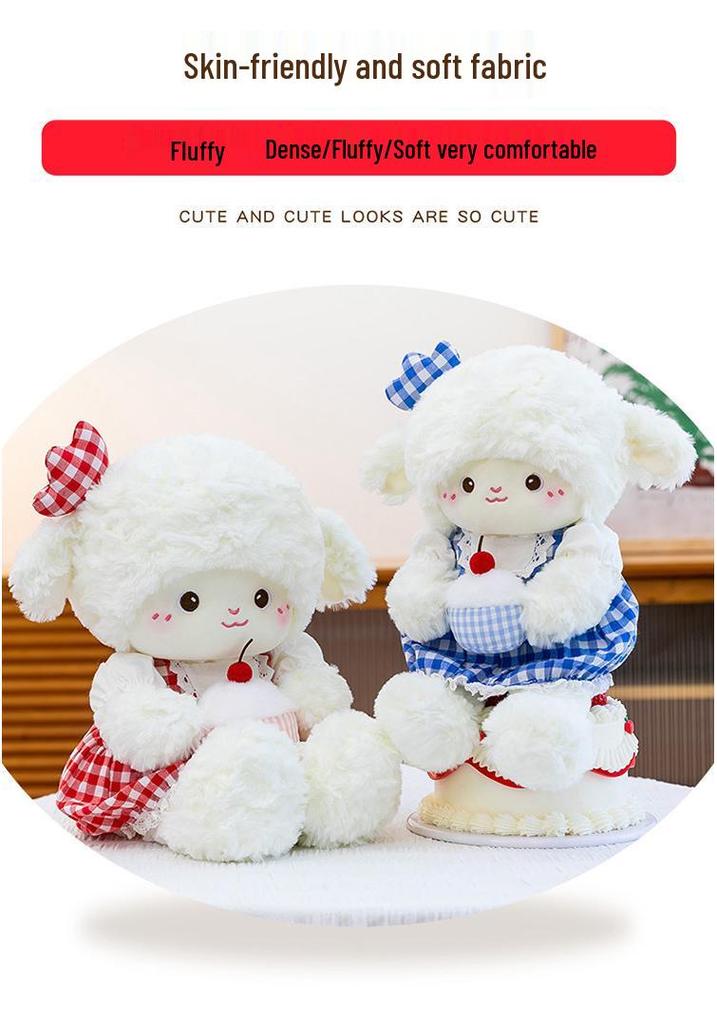 Cherry Sheep Plush Toy: Cute Children's Bedtime Companion and Soothing Doll