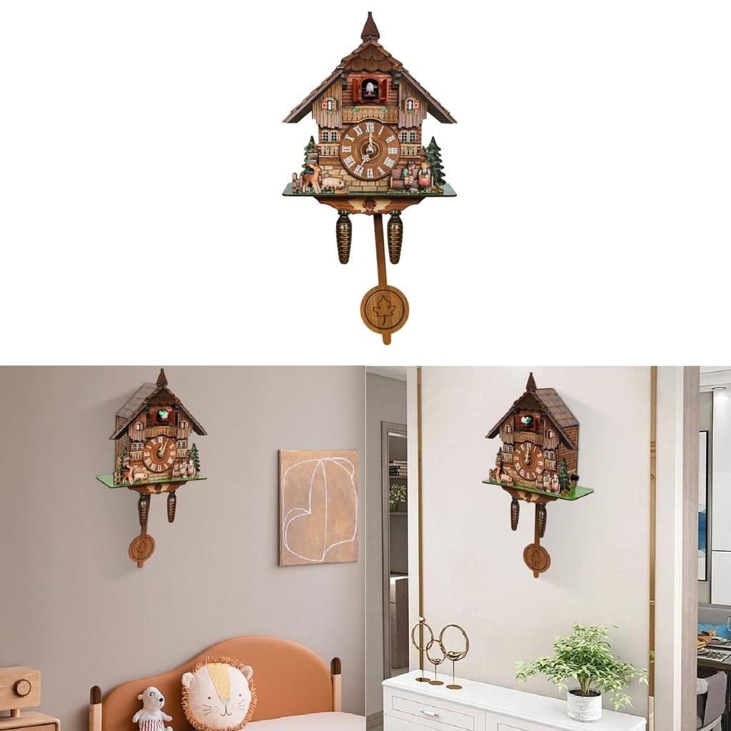 Wall Clock Contemporary With Acoustic Cuckoo For Interior Living Household Room
