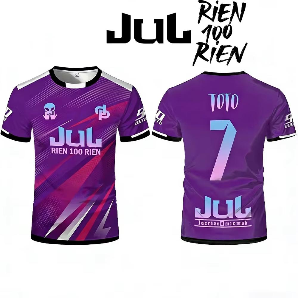Nuova T-shirt Stampata JUL Toto Ninetta Uomo Donna Hip Hop Traspirante Abbigliamento per Allenamento Calcio Maglia Sportiva per Adulti e Bambini