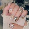 Autumn Light Luxury High-end Nail Art Wearing Finished Nail Products Elegant Short Flash Fake Nail Patch U85